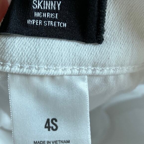 Express Womens Jeans White Denim High Rise Skinny Hyper Stretch 4 Short - Picture 5 of 12